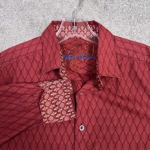 Robert Graham Shirt Men S Flip Cuff Geometric Floral Classic Fit American Preppy